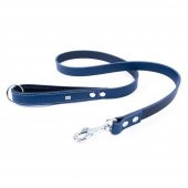 Doggie Fırstclass Gerçek Deriden El Yapımı Köpek Gezdirme Kayışı 2,5x120cm Royal Mavi - 2