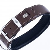 Doggie Fırstclass Gerçek Deriden El Yapımı Köpek Boyun Tasması 4x47-55cm Kahverengi - 1
