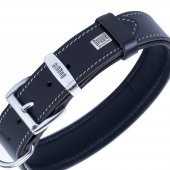 Doggie Fırstclass Gerçek Deriden El Yapımı Köpek Boyun Tasması 3,5x52-60cm Siyah - 1