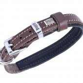 Doggie Fırstclass Gerçek Deriden El Yapımı Köpek Boyun Tasması 1,5x25-30cm Kahverengi/ - 1