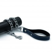 Doggie Konforlu Gerçek Deriden El Yapımı Zincirli Köpek Gezdirme Kayışı 4,5x80cm Royal Mavi thumbnail 1