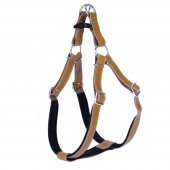 Doggie Konforlu Gerçek Deriden El Yapımı Ronin Model Köpek Göğüs Tasması XXL-3x70-80cm Camel - 2