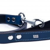 Doggie Konforlu Gerçek Deriden El Yapımı Köpek Gezdirme Kayışı 3x100cm Royal Mavi - 3