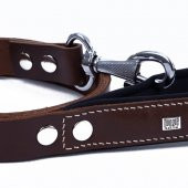 Doggie Konforlu Gerçek Deriden El Yapımı Köpek Gezdirme Kayışı 2,5x120cm Kahverengi - 3