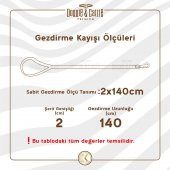 Doggie Konforlu Gerçek Deriden El Yapımı Köpek Gezdirme Kayışı 2,5x120cm Kırmızı - 4