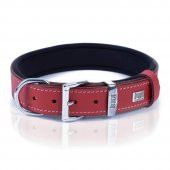 Doggie Konforlu Gerçek Deriden El Yapımı Kemik Süslü Köpek Boyun Tasması 3x42-50cm Kırmızı - 3