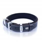 Doggie Konforlu Gerçek Deriden El Yapımı Kemik Süslü Köpek Boyun Tasması 2,5x37-45cm Siyah thumbnail 3