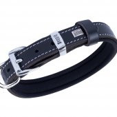 Doggie Konforlu Gerçek Deriden El Yapımı Kemik Süslü Köpek Boyun Tasması 2x30-35cm Siyah - 2