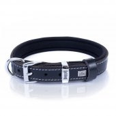 Doggie Konforlu Gerçek Deriden El Yapımı Kemik Süslü Köpek Boyun Tasması 2x30-35cm Siyah - 3