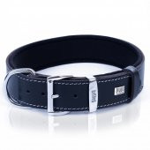 Doggie Konforlu Gerçek Deriden El Yapımı Çivili Köpek Boyun Tasması 4x47-55cm Siyah thumbnail 3