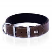 Doggie Konforlu Gerçek Deriden El Yapımı Köpek Boyun Tasması 3,5x52-60cm Kahverengi - 3