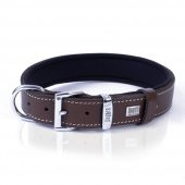 Doggie Konforlu Gerçek Deriden El Yapımı Köpek Boyun Tasması 3x42-50cm Kahverengi - 3