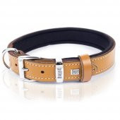 Doggie Konforlu Gerçek Deriden El Yapımı Köpek Boyun Tasması 2,5x37-45cm Camel - 3