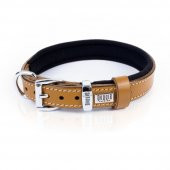 Doggie Konforlu Gerçek Deriden El Yapımı Köpek Boyun Tasması 2x30-35cm Camel - 3