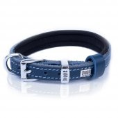 Doggie Konforlu Gerçek Deriden El Yapımı Köpek Boyun Tasması 1,5x20-25cm Royal Mavi thumbnail 3