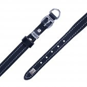 Doggie Konforlu Gerçek Deriden El Yapımı Köpek Boyun Tasması 1,5x20-25cm Siyah - 4