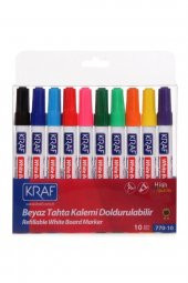 Kraf Doldurulabilir Beyaz Tahta Kalemi 10lu Set 770 - 1