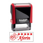 Trodat Öğretmen Kaşesi Yıldızlı Aferin Kırmızı Mürekkepli - 1