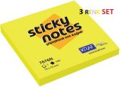 Kraf Yapışkanlı Not Kağıdı 76X76 Neon Postit 3'lü Set - 1