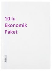 Kraf Beyaz Telli Dosya 10luk Paket - 1