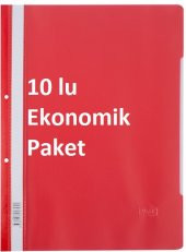 Kraf Kırmızı Telli Dosya 10'luk Paket - 1