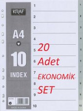 Kraf Seperatör A4 (20 li Ekonomik paket) 1-10 Rakam 6920583837050 Ayraç - 1