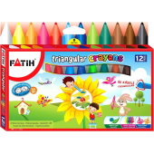 Fatih Mum Pastel Boya Triangular Üçgen Crayons 12 Renk 50290 - 1