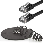 IRENIS CAT6 Kablo Yassı Ethernet Network Lan Ağ İnternet Kablosu  5 Metre Mavi - 10