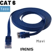 IRENIS CAT6 Kablo Yassı Ethernet Network Lan Ağ İnternet Kablosu  15 Metre Kırmızı thumbnail 7