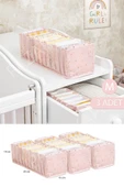 3 Adet Baby Bebek Odası Akordiyon Çekmece Düzenleyici Pembe M Boy - 1