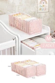 2 Adet Baby Bebek Odası Akordiyon Çekmece Düzenleyici Pembe M Boy - 1