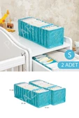 2 Adet Baby Bebek Odası Akordiyon Çekmece Düzenleyici Mavi S Boy - 1