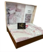 Cotton Box Puff Nakışlı Ranforce Çift Kişilik Anneler Günü Nevresim Takımı Bellini Pembe - 4