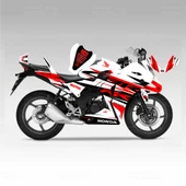 Honda CBR 125 RR Lines Design Sticker Set (Beyaz-Kırmızı-Siyah) - 1