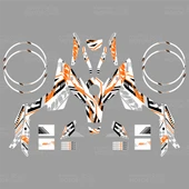 KTM Duke 390 Xtreme Lines Design Sticker Set Beyaz-Siyah-Turuncu thumbnail 2
