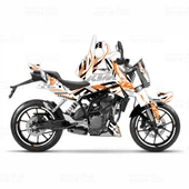 KTM Duke 200 Xtreme Lines Design Sticker Set Beyaz-Siyah-Turuncu thumbnail 1