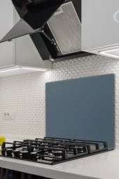 60x70 cm Gri Desenli Cam Ocak arkası Koruyucu thumbnail 1