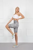 AuraFit 4025-96 Dijital Baskılı Toparlayıcı Yüksek Bel Şort Tayt - 4