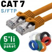 5 adet IRENIS CAT7 Kablo S/FTP Ethernet Network LAN Ağ Kablosu  50 Metre Siyah thumbnail 1