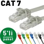 5 adet IRENIS CAT7 Kablo Ethernet Network İnternet LAN Kablosu   10 Metre Mavi thumbnail 2