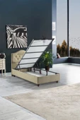 İPEK MOBİLYA Nima 3 Lü Set ( Baza + Başlık + Yatak ) Tek Kişilik ( BEJ ) 120x200 - 3