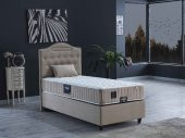 İPEK MOBİLYA Nima 3 Lü Set ( Baza + Başlık + Yatak ) Tek Kişilik ( BEJ ) 90x190 - 2