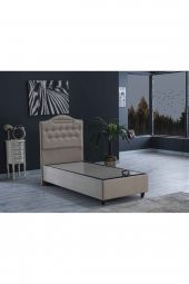 İPEK MOBİLYA Nima 3 Lü Set ( Baza + Başlık + Yatak ) Tek Kişilik ( BEJ ) 90x190 - 3