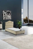 İPEK MOBİLYA Nima İkili Set (Baza+Başlık) Tek Kişilik (BEJ) 90x190 - 2