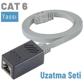 IRENIS CAT6 Kablo Uzatma Seti, Yassı Ethernet Kablo ve Ekleyici  5 Metre Beyaz thumbnail 4
