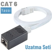 IRENIS CAT6 Kablo Uzatma Seti, Yassı Ethernet Kablo ve Ekleyici  10 Metre Yeşil thumbnail 9