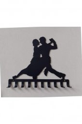 Dans Çifti Figürlü Dekoratif Metal Anahtar Askısı - 25x20cm - 2