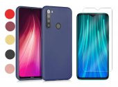 Xiaomi Redmi Note 8 Kılıf Premier Mat Silikon Kamera Koruma + Cam - 1