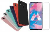 Samsung Galaxy A20 Kılıf Premier Mat Silikon Kılıf + Temperli Cam - 1