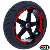 Moto GP İç Dış Jant Şeridi Takım Sticker Reflektif, Floresan, Özel Renkler Çınar Extreme - 1